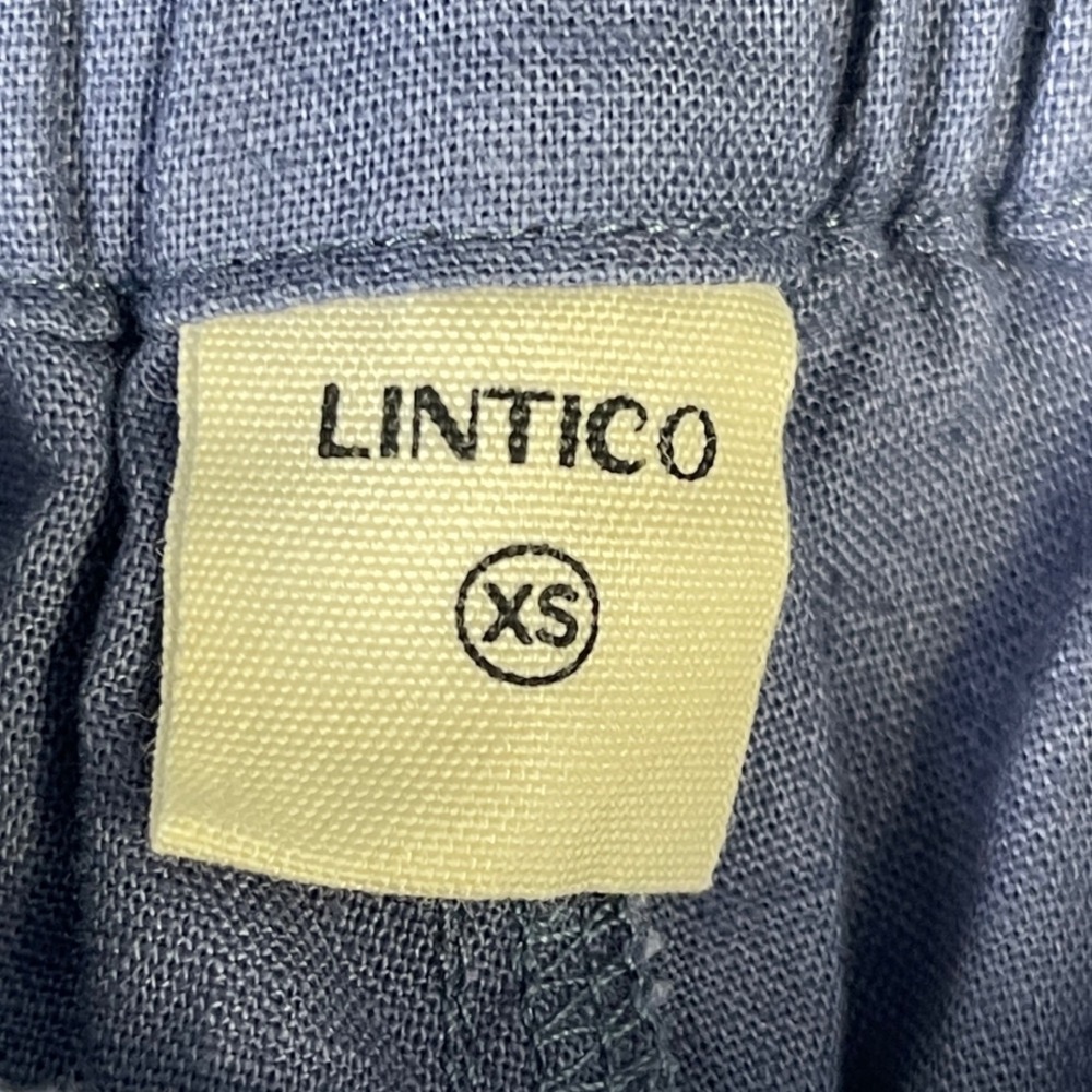 Lintico Linen Blend Blue High Waisted Pants Womens‎ XS Coastal Minimalist - Picture 11 of 13